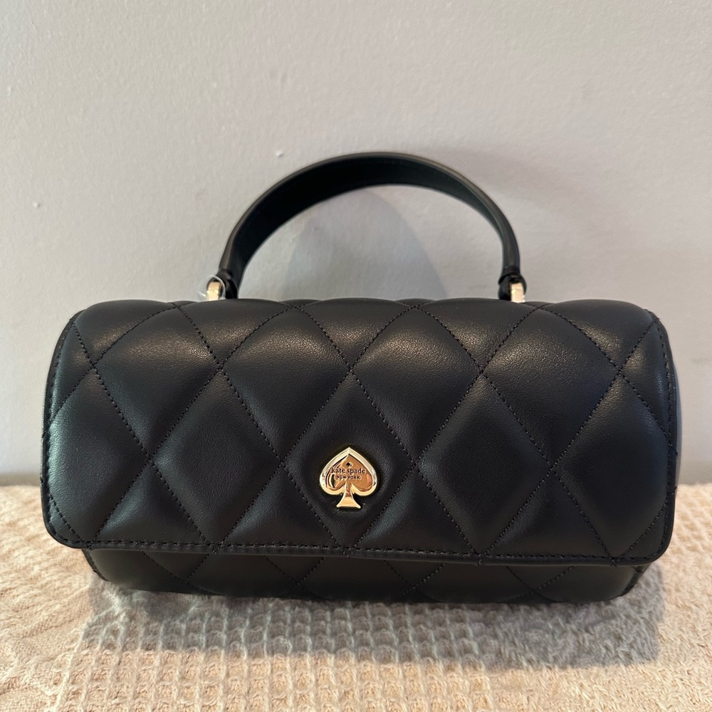 NWT Kate Spade Black Quilted Leather Handbag